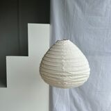 Suspension in rattan and natural japanese linen in the shape of a drop