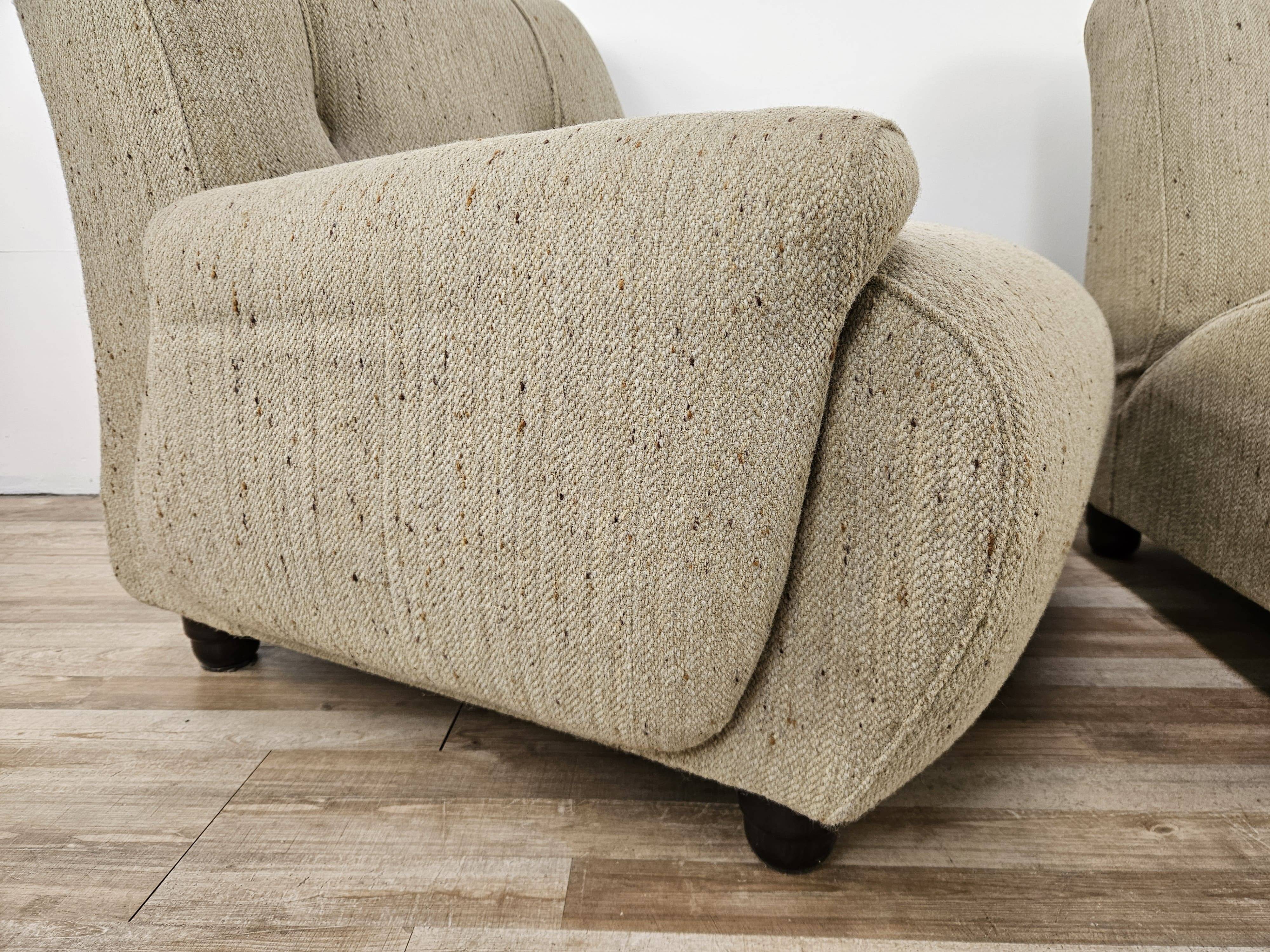 Canapé modulable années 70 à trois places en tissu