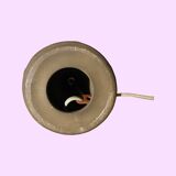 60s danish vintage desk light - mid century scandinavian table lamp - brown ceramic pottery lamp