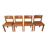Maison Regain chairs in elm and leather