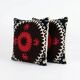 Set of 2 vintage embroidered cushion covers 53x56 cm