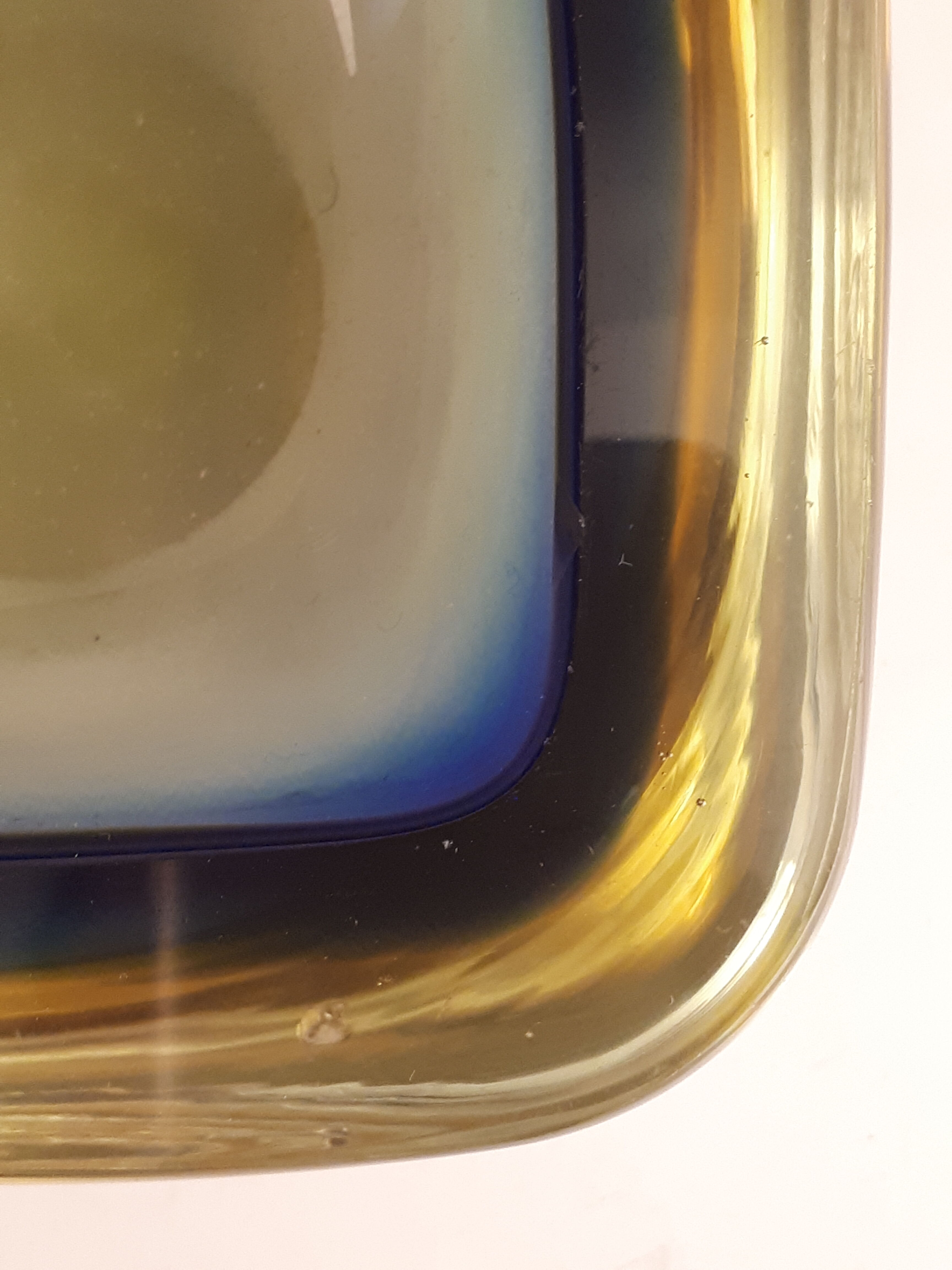 Empty-pocket ashtray glass Murano Sommerso vintage design 1960 1970