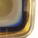 Empty-pocket ashtray glass Murano Sommerso vintage design 1960 1970