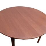 Table à manger ronde extensible teck scandinave vintage 1960