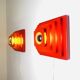 Multi-Layered Pyramid Wall Lamps In Red By Hustadt Leuchten, Germany 1970S