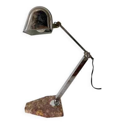 Lampe Art Déco FARE en marbre et chrome – Années 1930