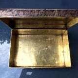 Old box in chiseled and carved brass