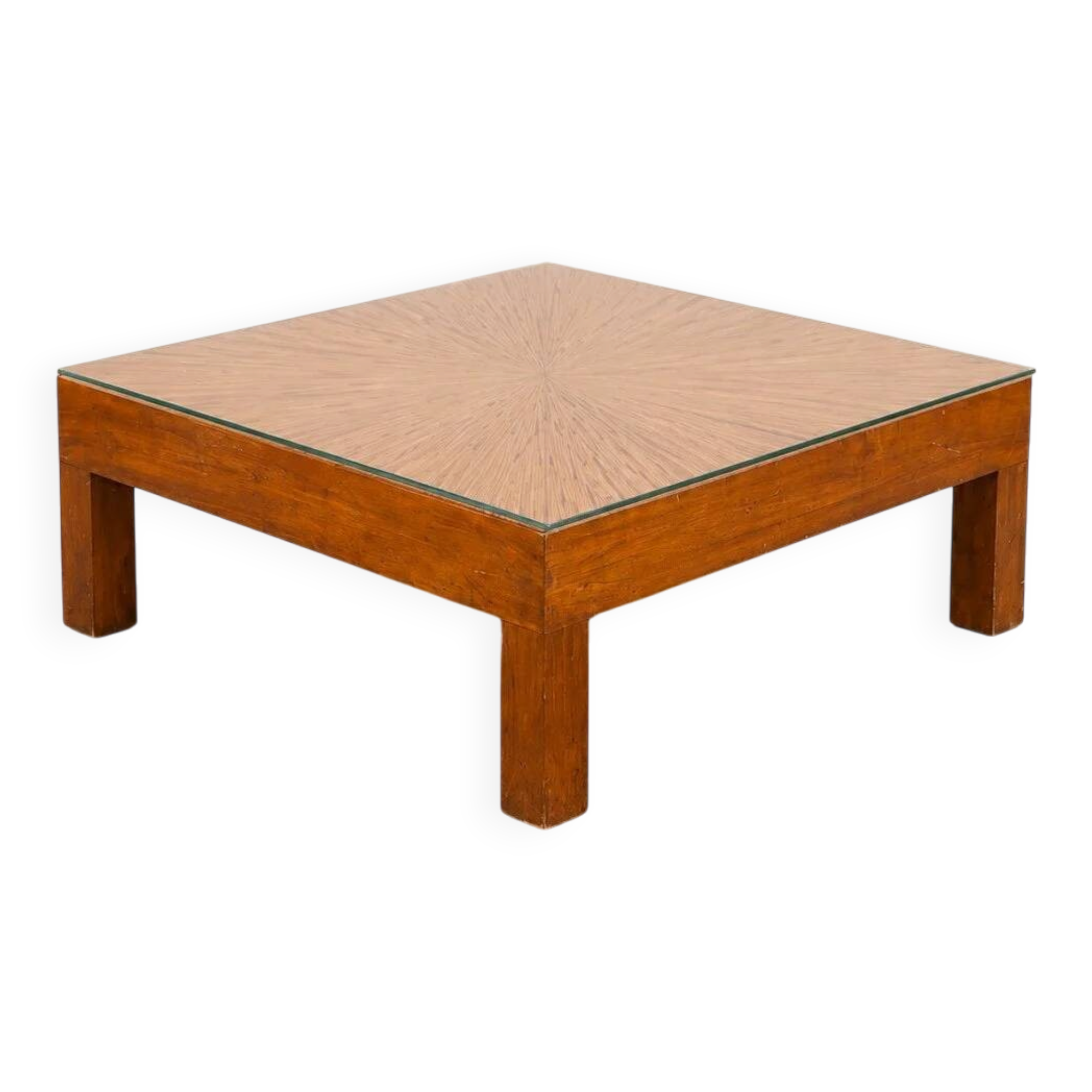 Straw marquetry coffee table