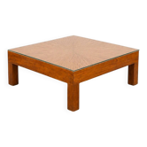 Table basse en marqueterie de paille