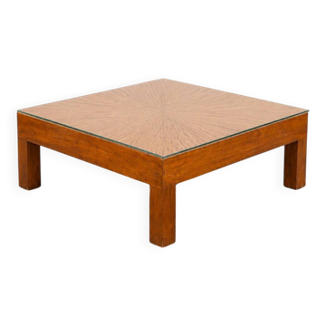 Straw marquetry coffee table