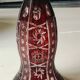Large vase in hand-cut Bohemian crystal. Deep ruby red. Roemer style. Dim 29 x 14.5 cm