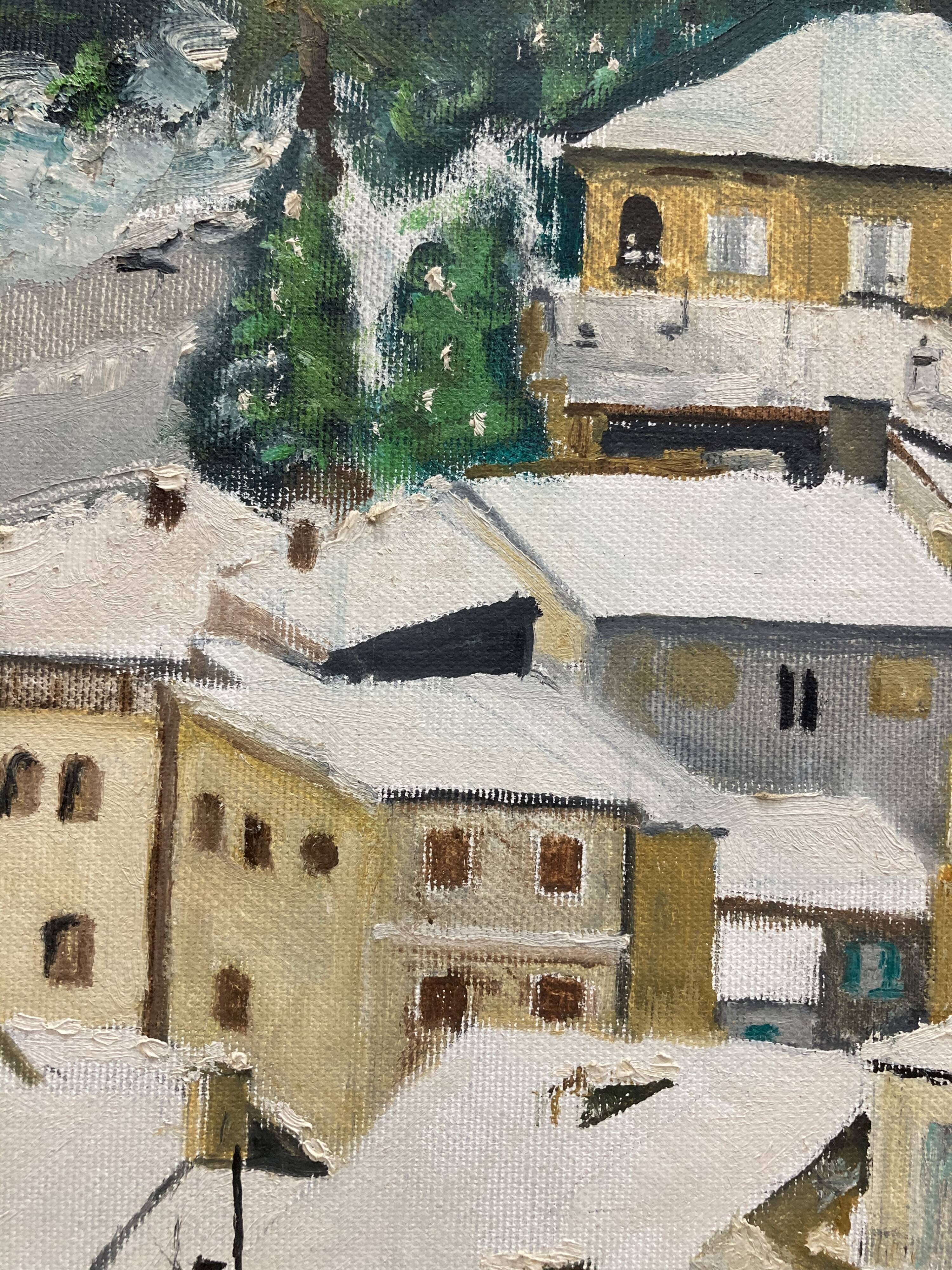 Painting on vintage canvas