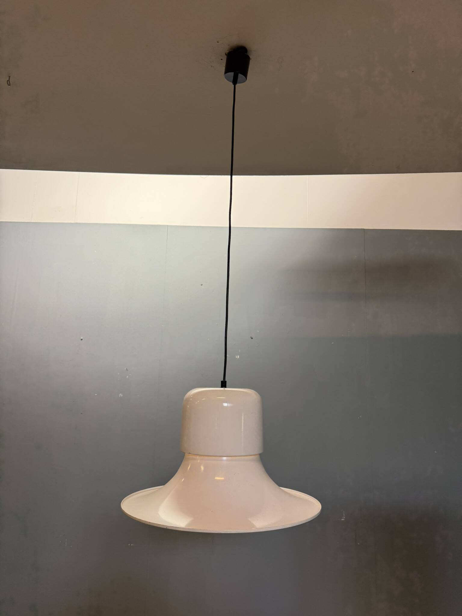 White 'Campana' hanging lamp by Joe Colombo for Stilnovo, Italy 1970s