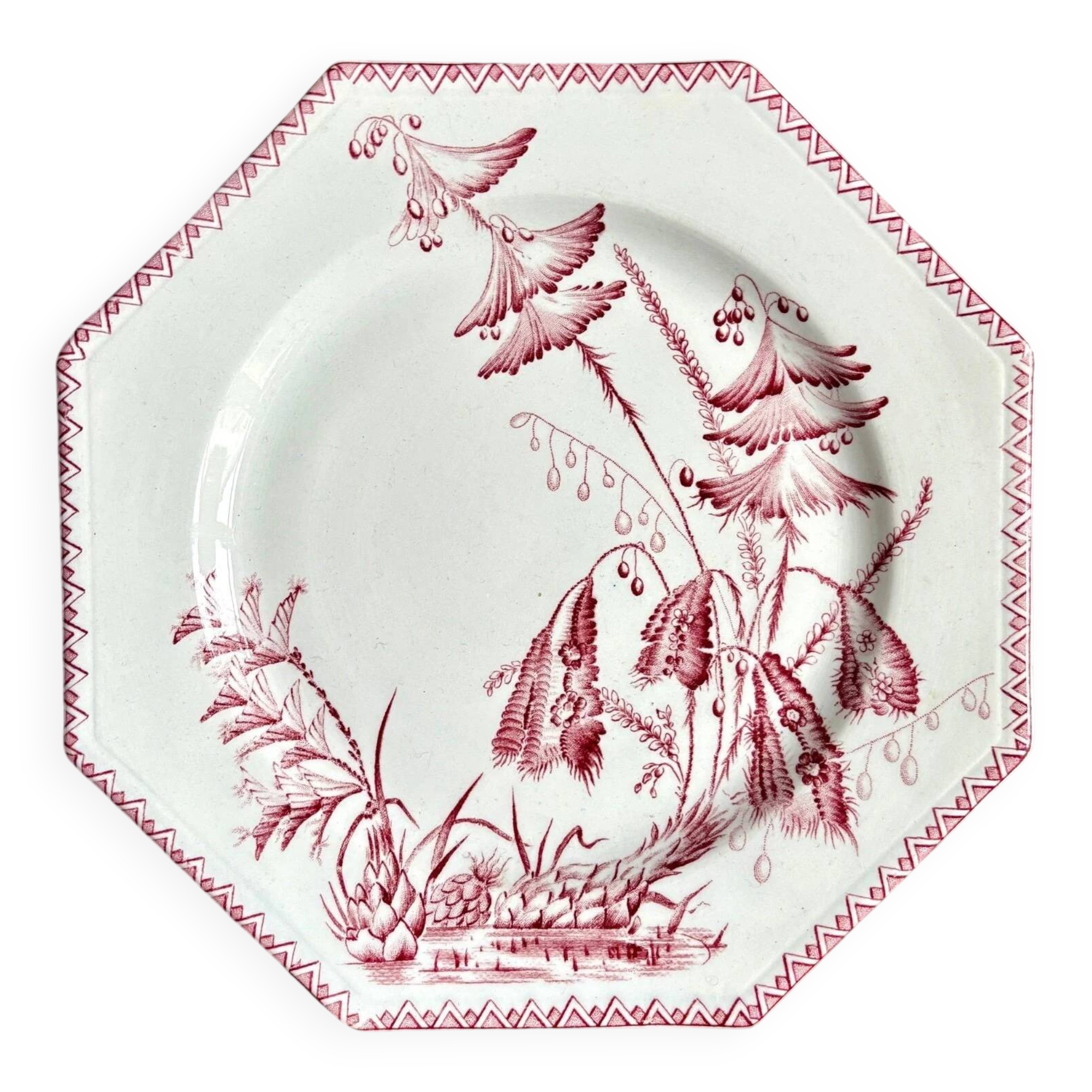 Clay cake plate Clairefontaine, "Indiana" service