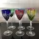 Set of six glasses of St. Louis colored wine model Chantilly