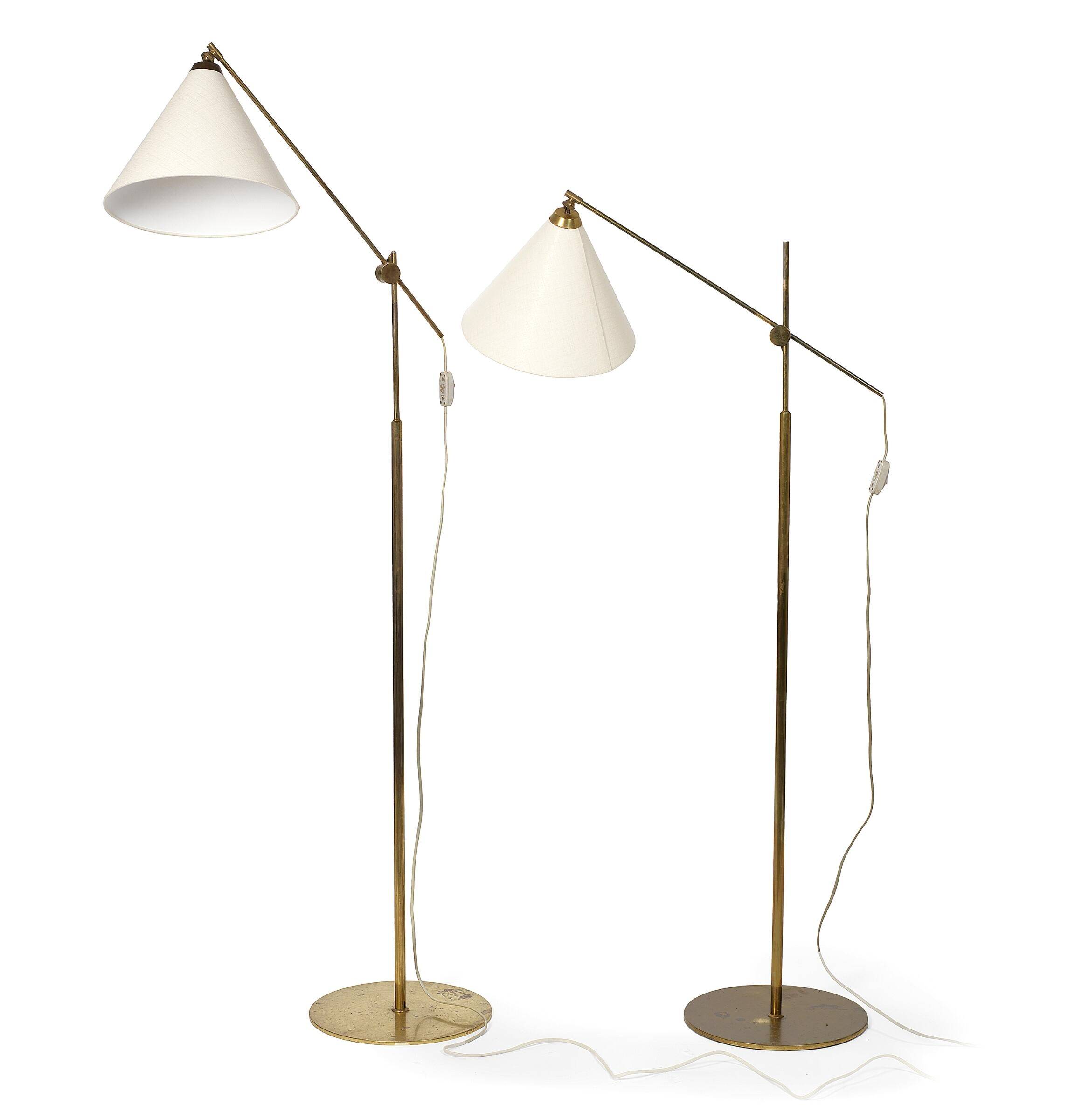 Brass floor lamp model THV376 by Thomas Valentiner