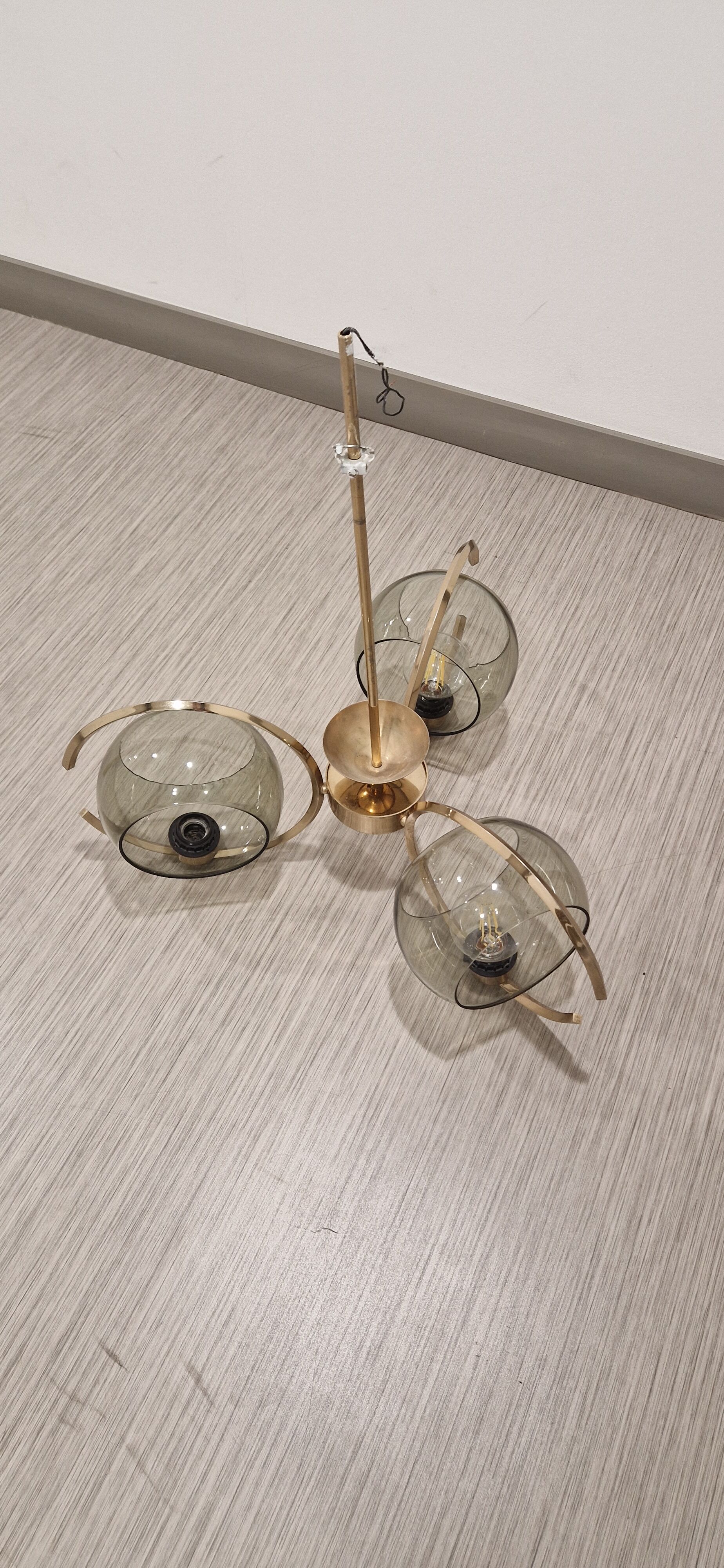 Art deco brass chandelier