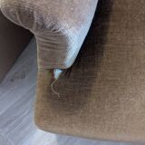 Fauteuil crapaud en velours marron