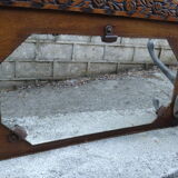 White wood wall coat holder with mirror