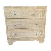 ART DÉCO chest of drawers in raw oak with beautiful mouldings