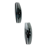 Pair of Veca wall sconces, black Murano glass, Italy, 1970s