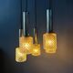 Suspension cascade Mid-Century en verre cristal