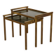 Italian nesting tables in brass and glass from the 1970s.