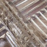 Vintage aperitif tray in oak and molded glass from the 50s