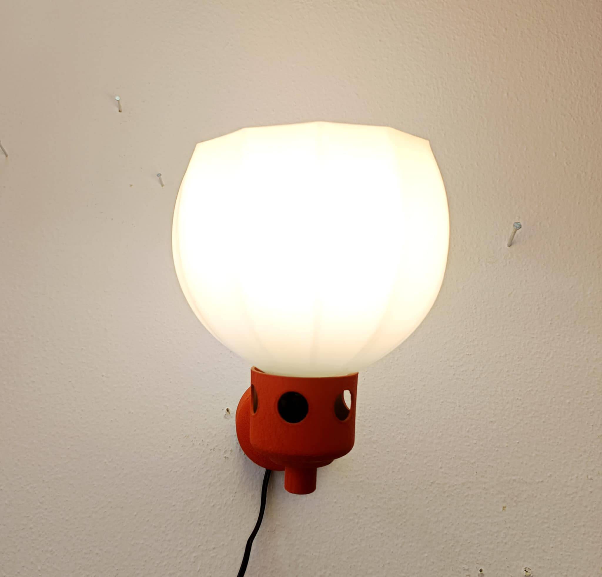 Space Age orange wall lamp 1970