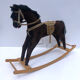 Vintage Mid-Century Wooden Rocking Horse Circa 1960s, Stuffed With Straw