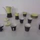 Coffee service for 6 from Vokstedt, Germany, 1950s, set of 17.