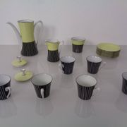 Coffee service for 6 from Vokstedt, Germany, 1950s, set of 17.