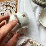 Coffee cups in fine Limoges Union Fraternelle porcelain, Paul Masquet edition