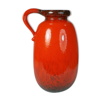 Vase rouge orange et noir modèle 484-27, 1970