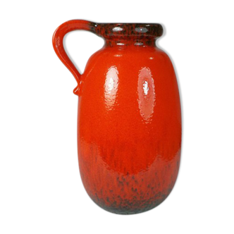 Vase red orange and black model 484-27, 1970