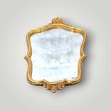 Vintage shell mirror in golden resin - 52 x 33 cm