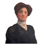 Old painting, portrait of a woman from the early 20th century.