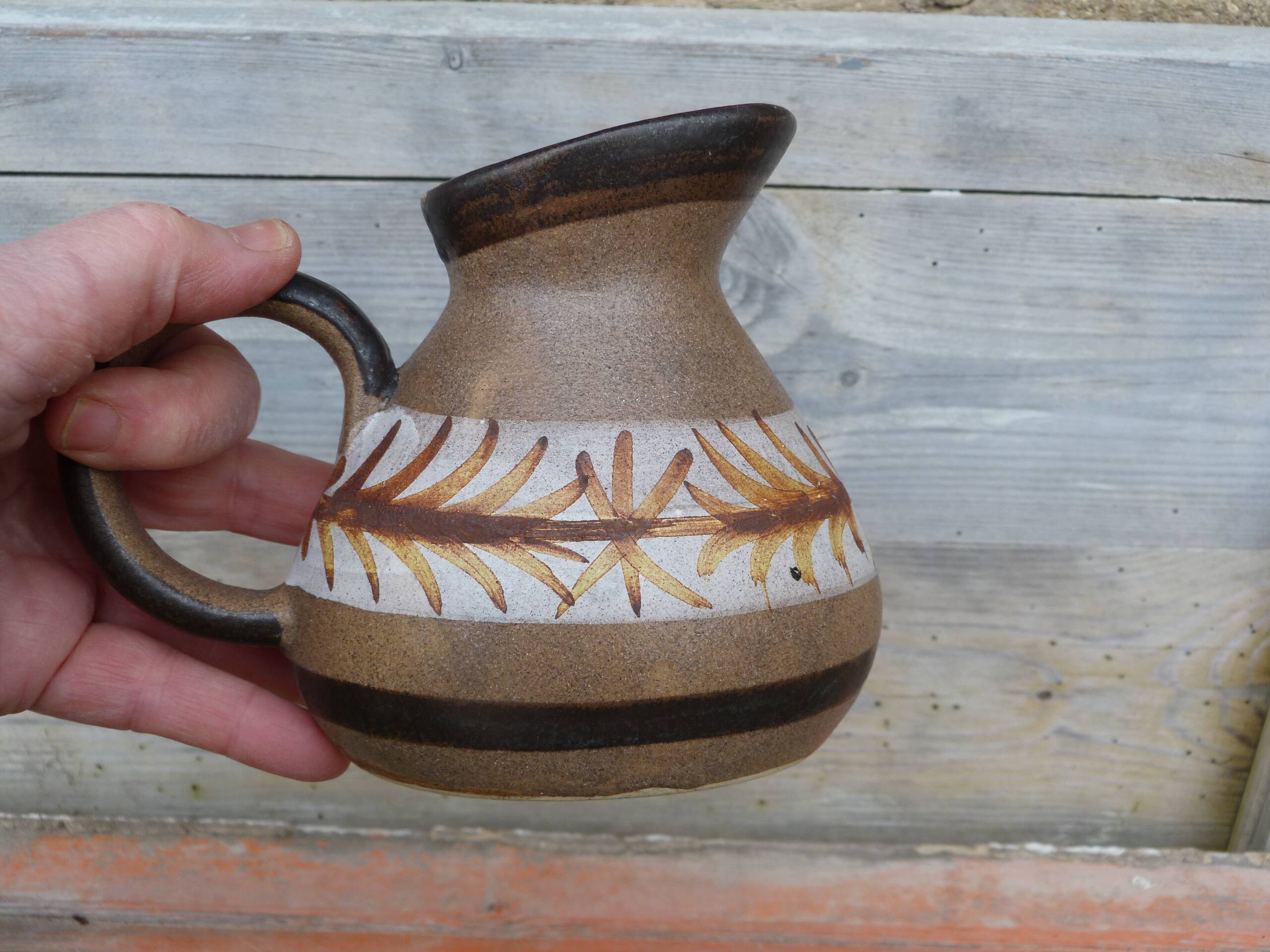 Old Quimper Keraluc terracotta pitcher