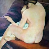 Large Nude Oil Painting on Canvas by Charles Melikoff - XX Century Art - Belgium