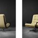 Swivel armchair in leather by Eugen Schmidt, Germany 1960