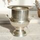 Antique silver-plated metal champagne bucket with handles