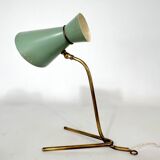 Mid-century Stilnovo brass orientable table or wall lamp from 50s
