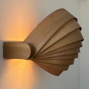 Vintage pine slat wall lamp, Translandia, Netherlands, 1960s