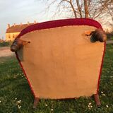 Napoleon III red velvet shepherdess chair