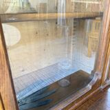 Old XL Napoleonic oak glass bookcase, 19th century