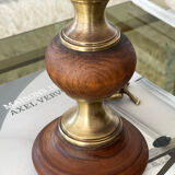 Wood and brass candle holder 1970