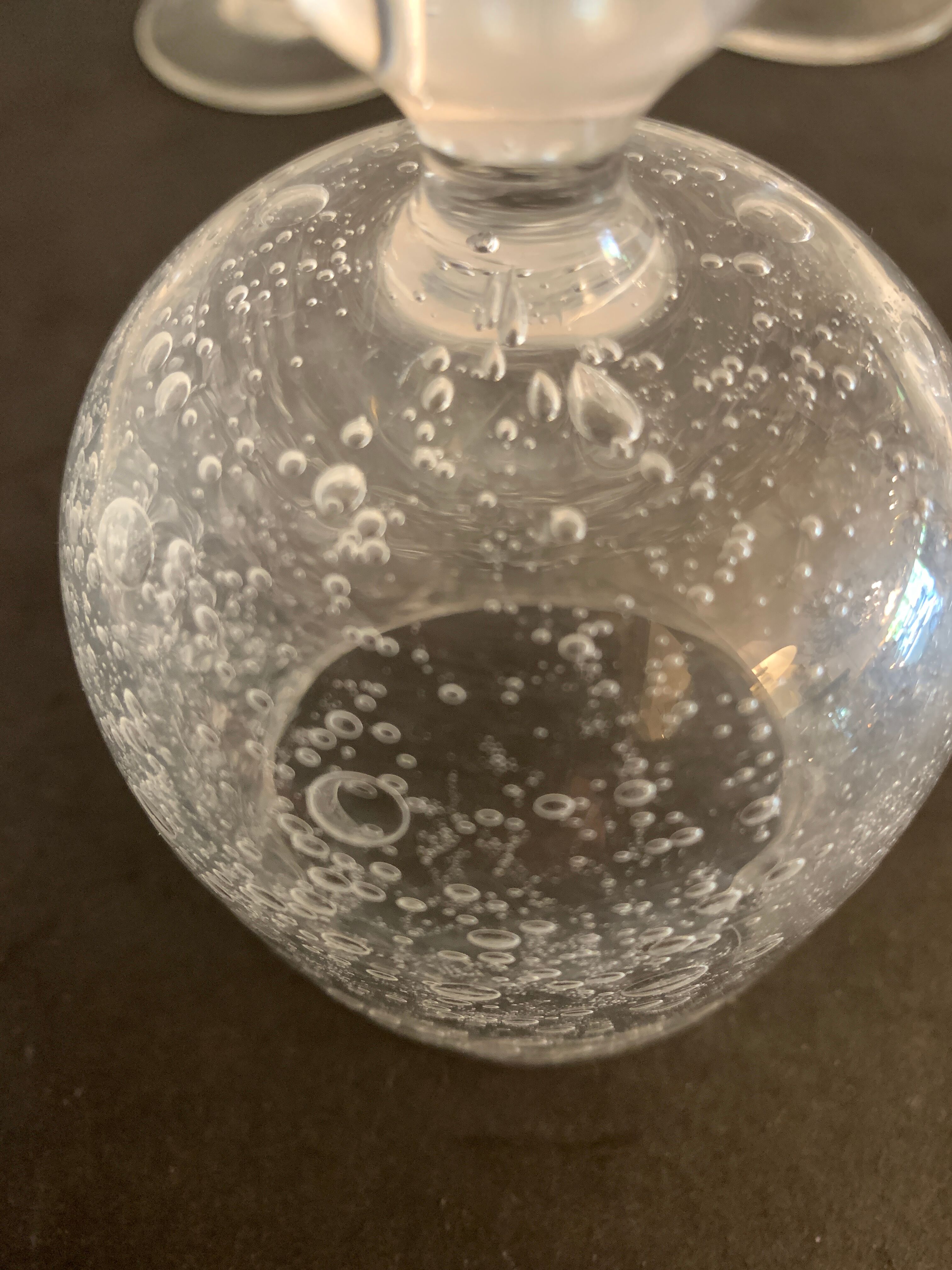 9 Riom blown and bubbled foot glasses