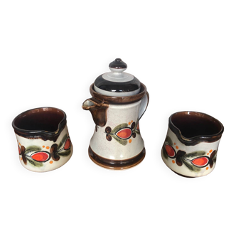 Old Teapot + 2 Pitchers Schramberg BERNAU Ceramic Flower Decor