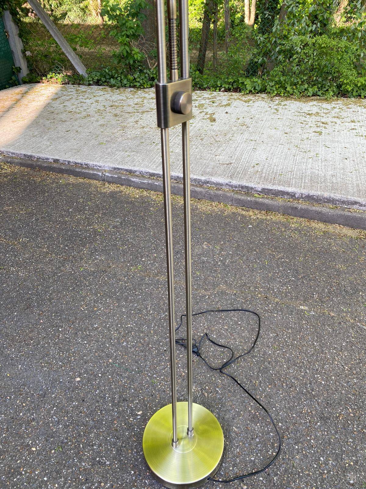 Dunakeszi vintage double floor lamp in chrome steel with reading light