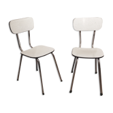 Paire de chaises formica blanches vintage